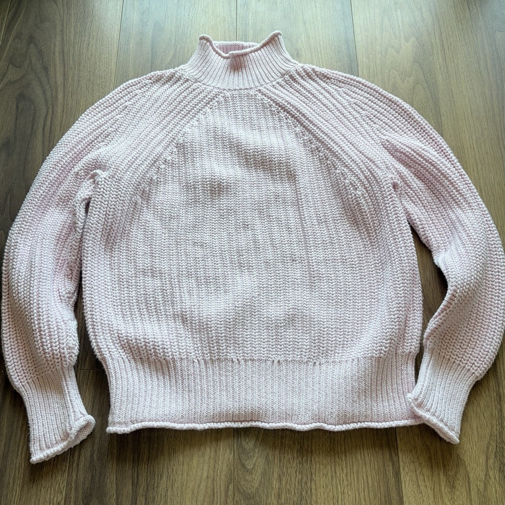 J Crew Sweater Womens Size S Pink Chunky Knit Long Sleeve Casual Ballerina